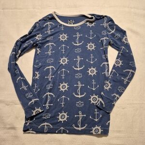 Kickee pants boys size 9 pajama top blue nautical design pajama top VGUC
